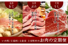 【3月/5月/7月】土佐市・いの町・日高村 お肉の定期便コース