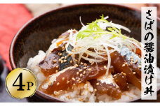 獲れたてサバの醤油漬け丼（4P）セット