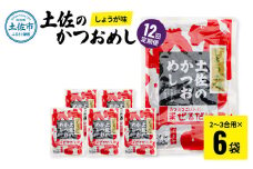 【12回定期便】土佐のかつおめし（しょうが味） 2～3合用×6袋セット 混ぜご飯の素 鰹めしの素 高知 カツオめし 12ヶ月 定期コース 便利 生姜 おにぎり お弁当 ごはん 混ぜ込み 簡単 時短　保存食　常備食