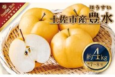 高知県土佐市産 梨（豊水）大玉 約4kg 7～8玉 期間限定 ほうすい なし ナシ 4キロ 国産 フルーツ 果物 くだもの デザート スイーツ 旬 甘い 果汁たっぷり ジューシー お取り寄せ