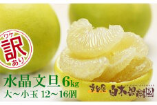 水晶文旦 ご家庭用お得箱 約６kg Mサイズ～４Ｌサイズ（12～１６個入り） 訳あり ワケあり 訳 傷 キズ へこみ 文旦 ブンタン ぶんたん 水晶文旦 果物 柑橘 フルーツ 家庭用 ご自宅用