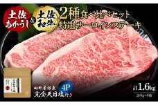 土佐あかうし＆土佐和牛2種食べ比べ 特選サーロインステーキ200g 計8枚 田野屋銀象完全天日塩4P付 牛肉 肉 お肉 和牛 国産 牛 赤身 ヒレ カルビ ロース ブロック サーロイン 熟成肉