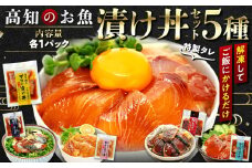 漬け丼セット 計 5 パック （ 5 種類 × 1 パック ）｜ 海鮮 醤油 漬け 5 セット 藁焼き 鰹 タタキ かつお カツオ サバ さば 鯖 真鯛 鯛 たい タイ カンパチ 勘八 ブリ 鰤 詰合せ セット 惣菜 海鮮丼 お刺身 小分け パック 国産 セット お茶漬け 時短 簡単 お手軽 人気 惣菜 海の幸 刺し身 漬け 丼 加工品 冷凍 みなみ丸 高知県 須崎市 MM007_x