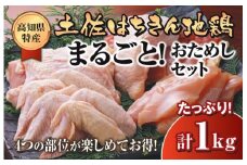 鶏肉 もも むね ささみ 手羽先 手羽元 丸ごと1羽 合計1kg以上 ブランド鶏 パック 鶏もも 肉 詰め合わせ 土佐はちきん地鶏 唐揚げ から揚げ からあげ用 高知県 須崎市