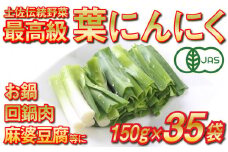 葉 ニンニク 150g×35袋 冷凍 有機栽培 有機野菜 無農薬 健康食品 有機JAS認定 高知県産 須崎市