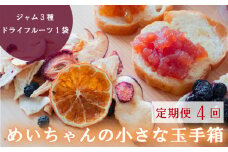 定期便 4回 ジャム 3種類 ドライフルーツ 1種類 セット めいちゃんの小さな玉手箱 田條園 いちご ブルーベリー 新高梨 温州みかん はっさく ぽんかん やまもも いちじく りんご  レモン 土佐文旦 高知県 須崎市