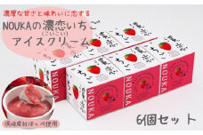 濃厚な甘さと味わいに恋する NOUKA の濃恋(こいこい) いちごアイス 6個 ( アイスクリーム いちご イチゴ 苺 練乳 卵 クリーム 果実入り トッピング ソース付き 夏 お子様 おやつ 添加物 不使用 )  EA102