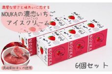 濃厚な甘さと味わいに恋する NOUKA の濃恋(こいこい) いちごアイス 6個 ( アイスクリーム いちご イチゴ 苺 練乳 卵 クリーム 果実入り トッピング ソース付き 夏 お子様 おやつ 添加物 不使用 )  EA102