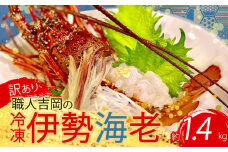 【訳あり】 職人吉岡 の 冷凍 伊勢海老 約 1.4kg 2 〜 7尾 ( サイズ混合 えび エビ いせえび 高級 鮮魚 イセエビ 海鮮 魚介 刺身 焼き物 汁物 ギフト 贈答 贈り物 祝い 歳暮 中元 高知 天然 海の幸 高知県 須崎市 ) IKY045