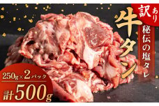 訳あり 牛タン 味付け 塩ダレ 500g ( 250g × 2パック ) バーベキュー BBQ 焼肉 タン 塩 焼き肉 牛 肉 小分け 冷凍 ワケアリ 高知県 須崎市 SNM002