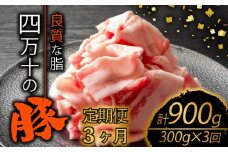 【定期便3回】四万十ポークスライス 計900g（300g×3ヶ月連続お届け) Vコース | 豚肉 豚バラ肉 小分け 小間切れ スライス 切り落とし 冷凍 真空パック 簡単調理 細切れ 大容量 肉 高知県 須崎市 TM24000