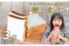 特上食パン 3斤 (1斤×3) 食パン ｜計3斤 食パン高級 型 ふんわり しっとり 冷凍 パンストック 人気 有名 お取り寄せ おすすめ 高知県 須崎市 MNB002