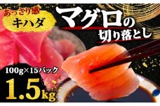 【 訳あり 】 キハダマグロ 切り落とし 1.5kg（ 100g 15パック ） キハダ マグロ サイズ 不揃い TY064