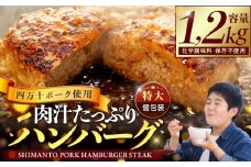 ハンバーグ 四万十ポーク 入り 1.2kg ( 200g × 6個 ) 冷凍 真空 小分け 個包装 肉汁 たっぷり 大容量 大きめ 合挽き 牛肉 豚肉 保存料 不使用 ビーフ ポーク 合いびき肉 挽肉 ジューシー お弁当 おかず 惣菜 晩ごはん 贅沢 ギフト 贈り物 贈答 