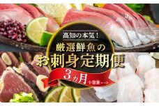 刺身 定期便 3ヶ月 小容量 コース 小島水産 産地直送 かつお ブリ 鯛 3回 新鮮 乙女鯛 乙女ブリ 藁焼き かつおタタキ タイ 鰤 ぶり 鰹タタキ 鰹 カツオ  かつおのたたき お刺身 一人暮らし 少量 高知県 須崎市 KS31000