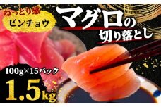 【 訳あり 】 ビンチョウマグロ 切り落とし 1.5kg（ 100g 15パック ） キハダ マグロ サイズ 不揃い TY068