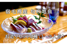 宿毛湾産　旬の地魚（2種）お造りセット(1～2人前)