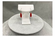 さんごの吉良：赤珊瑚のドロップ型ピアス