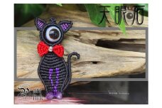 『天眼石』あなたを見守るハンドメイド猫マクラメ編みアクセサリー-01