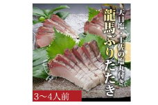 龍馬ぶりたたき3～4人前セット［天日塩：土佐の塩丸付］