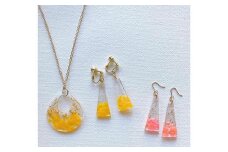 宿毛フィンガーライム 粒々ペンダントネックレスとピアス／イヤリングのセット