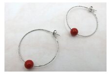 赤珊瑚ループピアス2