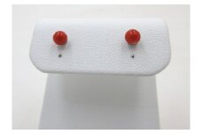 土佐沖赤珊瑚 約3.5～3.75mm玉 シルバー ピアス （fpi-191）