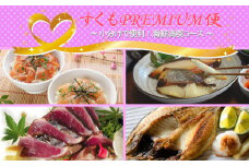 【すくもPREMIUM便】小分けで便利！海鮮満喫コース　ブリ 鰤 鯛 漬け 丼 粕 ひらす 鮭 するめ いか かつお 鰹 たたき アジ 鯵 干物 開き ひらき 定期便 数量限定 高知 おかず 簡単