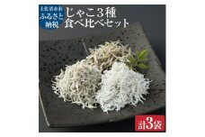 浜口海産物店のじゃこ３種（ちりめん・かちり・かえり）食べ比べセット（計3袋小分け）無添加 釜揚げ しらす丼 ちりめん丼 しらす シラス 釜揚げしらす セット 詰め合わせ  【R00014】