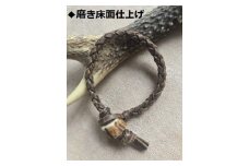 鹿革ブレスレット 【植物タンニンなめし革使用】【Lサイズ：磨き床面仕上げ】