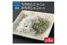 浜口海産物店のちりめんじゃこ＆かちりじゃこ（計4袋小分けセット）合計260g シラス 無添加 しらす丼 ちりめん丼 小分け 食べ比べ セット 詰め合わせ ちりめんじゃこ かちりじゃこ【R00019】