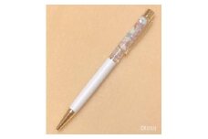 貝殻＆サンゴ入り 海のハーバリウム風ボールペン(黒インク/1.0mm)１本  一本 白 しろ ホワイト お洒落 おしゃれ オシャレ かわいい 文房具 文具 手作り ハンドメイド  ボールペン【R01218】