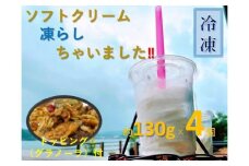 ソフトクリーム凍らしちゃいました（約130g×4個）【トッピング付】バニラ ミルク アイスクリーム 氷菓 スイーツ ジェラート【R00109】