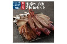 無添加 季節の干物３種類セット（ギフト・お歳暮・お中元対応）ひもの 土佐清水産 お楽しみ 詰め合わせ おまかせ セット 3種 旬 冷凍惣菜 冷凍 干物 おつまみ 魚 ギフト のし 【R00030】