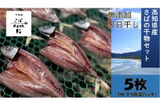 さばの干物 ５枚セット 塩干し  鯖 サバ 個別包装 無添加 天日干し 高知県産 鮮魚 冷凍 真空 簡単調理 おかず 惣菜【R01163】