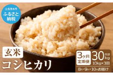 令和6年産新米 コシヒカリ玄米【先行予約/令和6年8月発送予定】定期便 10kg×3回 30kg 30キロ お米 新米 玄米 健康食品 おこめ 米 こめ ごはん こしひかり ブランド米【J00083】