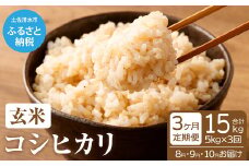 令和6年産新米 コシヒカリ玄米【先行予約/令和6年8月発送予定】定期便 5kg×3回 15kg 15キロ お米 新米 玄米 健康食品 おこめ 米 こめ ごはん こしひかり ブランド米【J00081】