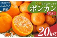 【令和８年発送　訳あり】ぽんかん20kg（オレンジ園）20キロ  デコポンの親 みかん ミカン 果物 果実 柑橘 フルーツ おやつ デザート ジューシー 甘い 美味しい 健康 家庭用 国産【R01082】