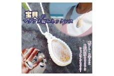 宝貝のマクラメ編みネックレス アクセサリー ペンダント ハンドメイド 作家作品 ジュエリー お守り シェル 貝殻 夏 海 モチーフ おしゃれ レディース ギフト 贈り物 プレゼント 母の日【R01168】