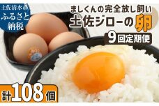 土佐ジローの卵 定期便（12個入り×9回）もみ殻梱包 ブランド卵 タマゴ たまご 卵 毎月 定期コース 土佐ジロー 卵焼き 卵かけごはん 卵料理 送料無料 お取り寄せ【J00134】