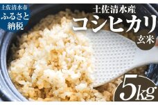 土佐清水産コシヒカリ 玄米 5kg 5キロ お米 おこめ 米 こめ ごはん 飯 こしひかり ブランド米 おいしい 国産【R01394】