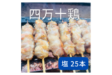 土佐備長炭焼き 四万十鶏の焼き鳥 25本 塩 もも肉 冷凍 惣菜 調理済み【R01442】