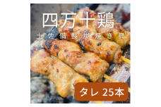 土佐備長炭焼き 四万十鶏の焼き鳥 25本 タレ もも肉 冷凍 惣菜 調理済み【R01443】