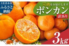 R8.1月下旬発送　訳あり ポンカン３kg（オレンジ園）果物類 デコポンの親 みかん ミカン 柑橘類 果物 果実 フルーツ ぽんかん でこぽん おやつ デザート 甘い 美味しい 家庭用 名物 国産【R01497】
