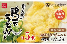 24-798．四万十うどんと四万十鶏の天ぷら5食セット