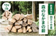 R5-563．【数量限定】四万十市産　森のなかまの薪　約10ｋｇ×2箱