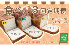 R6-356．【3回定期便】sakura ville 食パン3回定期便