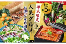 24-615．【年末限定】【5回定期便】四万十の人気グルメお楽しみ定期便 しまんとふるさと定期便5万円Bコース