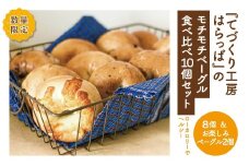 【 先行受付 数量限定 2025年9月配送分】てづくり工房 はらっぱ モチモチ ベーグル 食べ比べ 10個 セット 国産 小麦 パン 手作り もちもち ずっしり 具が多い 人気 お取り寄せ グルメ 冷凍 冷凍パン 朝食 おやつ 高知 四万十 しまんと 25-126-9