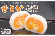 ジューシーな果実をまるごと包んだ「せとか大福」3個 - 送料無料 せとか 大福 だいふく 和菓子 おかし お菓子 甘味 くだもの フルーツ ギフト 和スイーツ デザート 果物 蜜柑 yd-0021